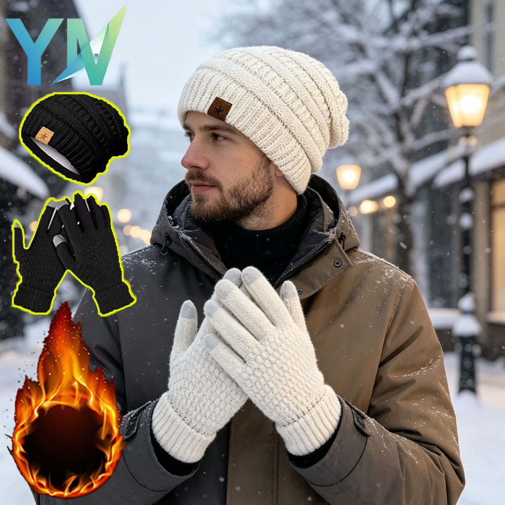 Running Gear In Winter - Conjunto de luvas e chapéu de